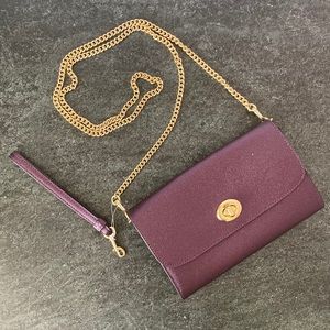 COACH NWT Chain Crossbody Metallic Purple